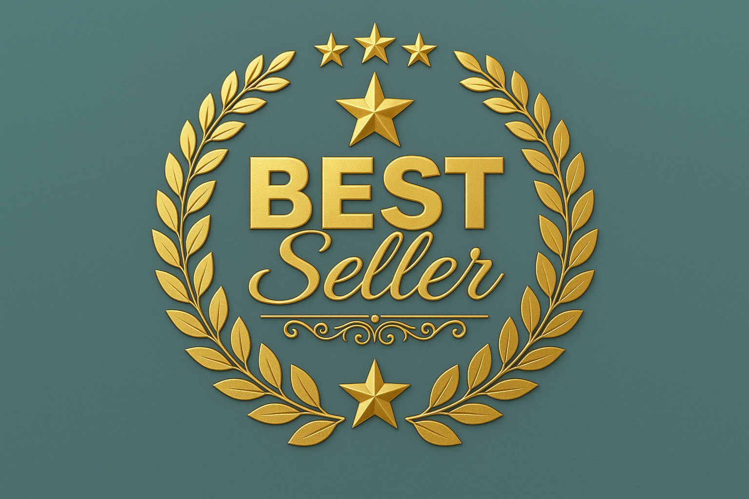 Best Seller Badge with #699093 Background